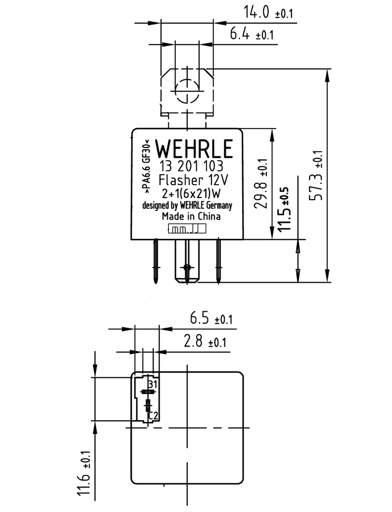 Blinkgeber 12v 2 1 6x21w