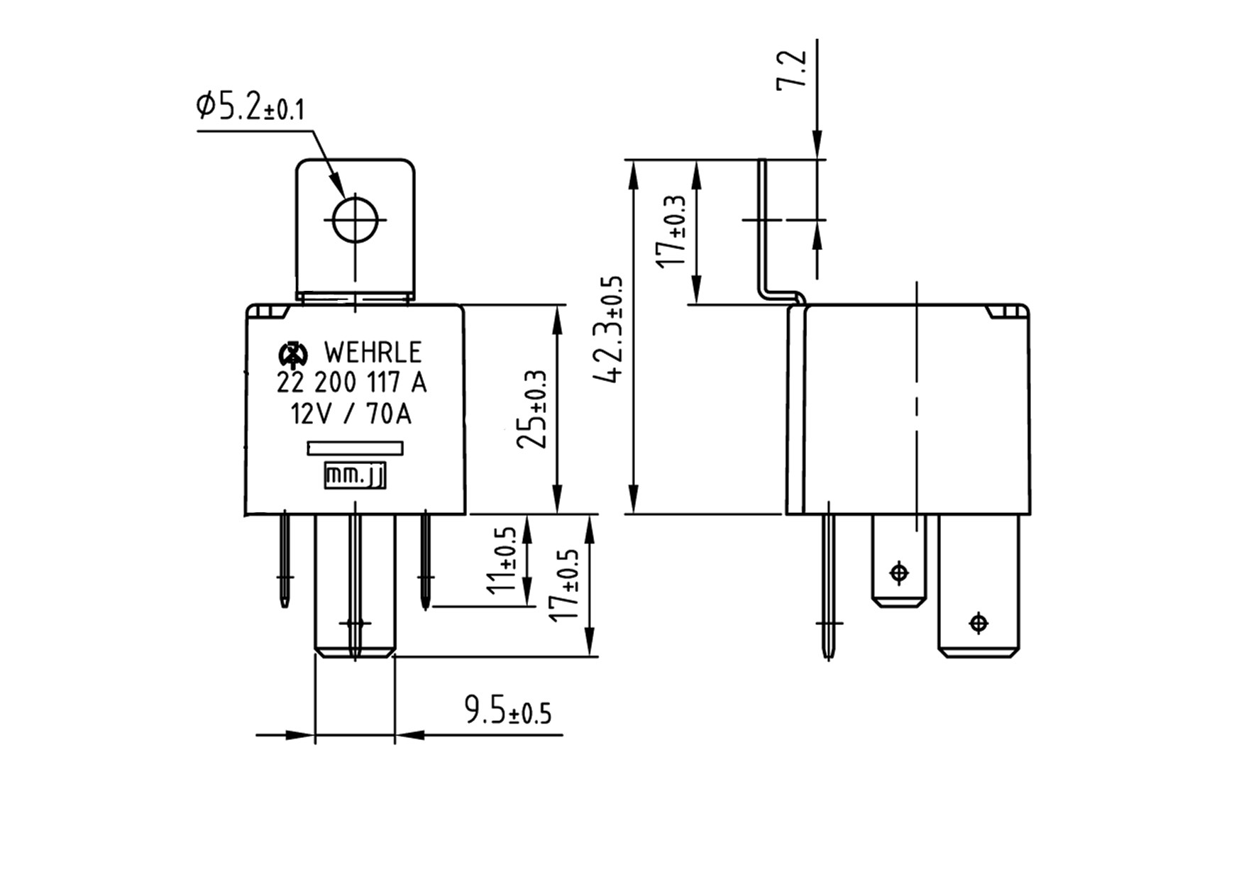 High Performance Relay N.O. 12V 70A
