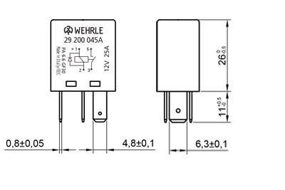 Micro-Relay N.O. 12V/25A
